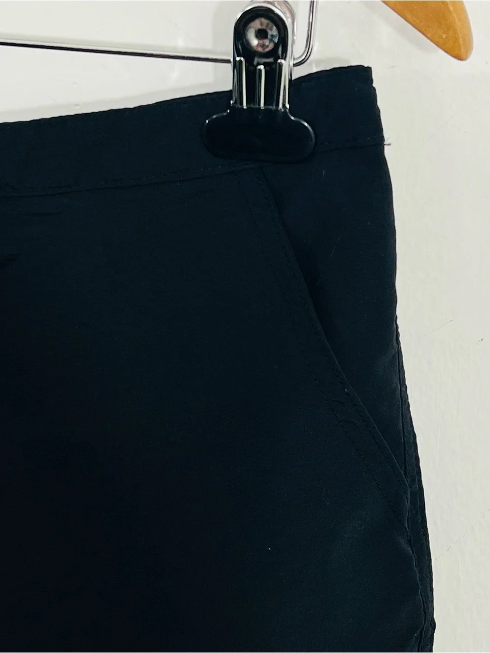 L.L. Bean Utility Black Mini Skirt Two Pockets Drawstring Waist Outdoor Athletic